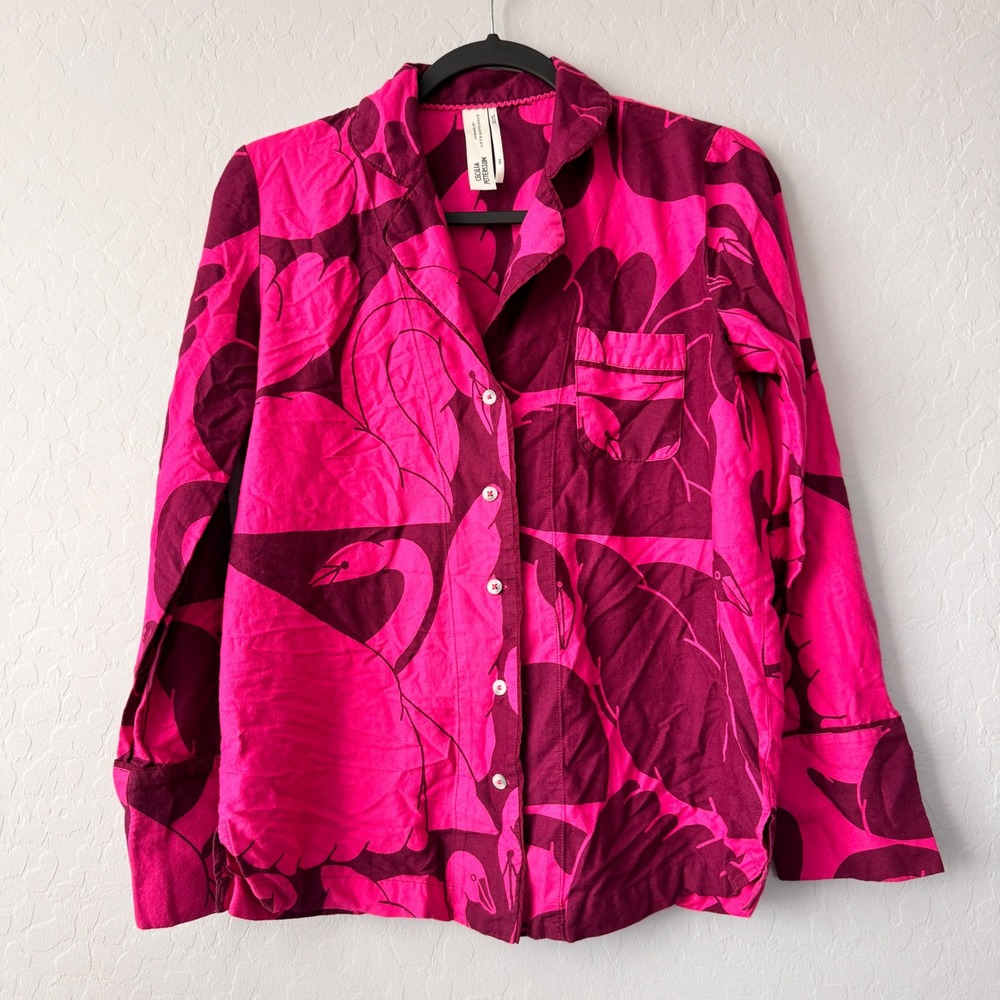 Cecilia Pettersson‎ Anthropologie Swan Print Button Down Top Shirt XXS